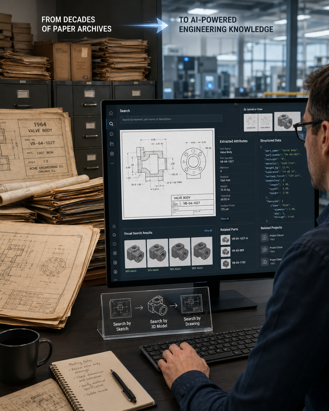 Unlocking 60 Years of Engineering Knowledge with AI-Powered Drawing Search reference image
