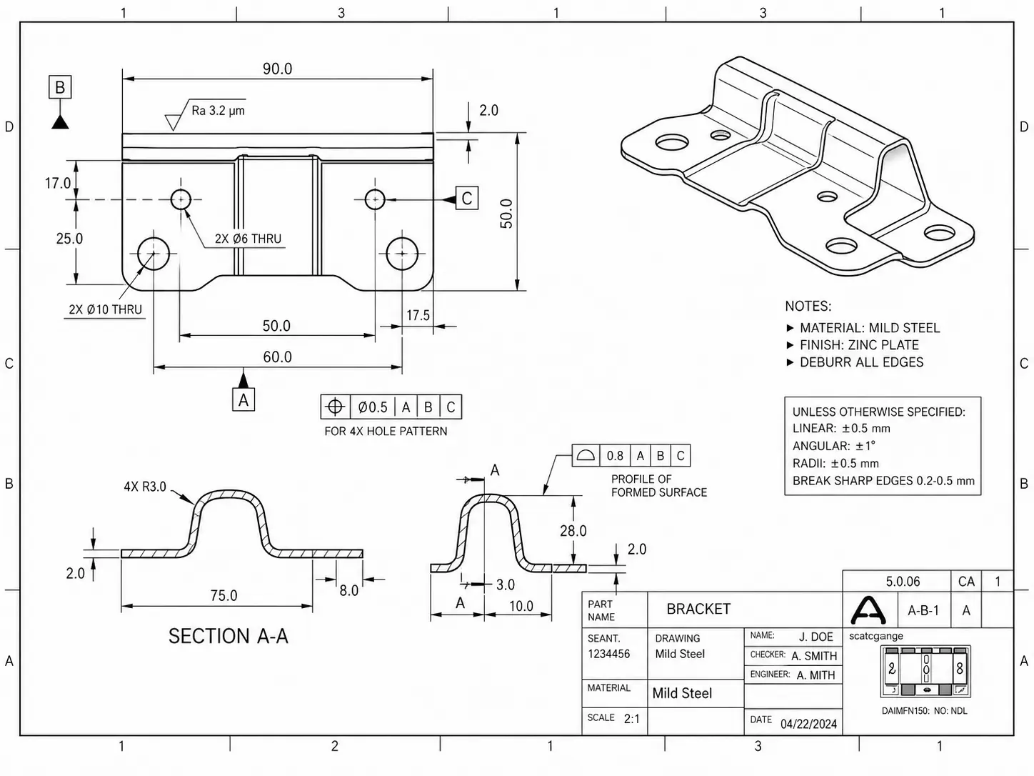 Bracket drawing search input example